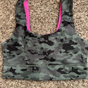Fabletics reversible Camo Print Sports Bra with Pink